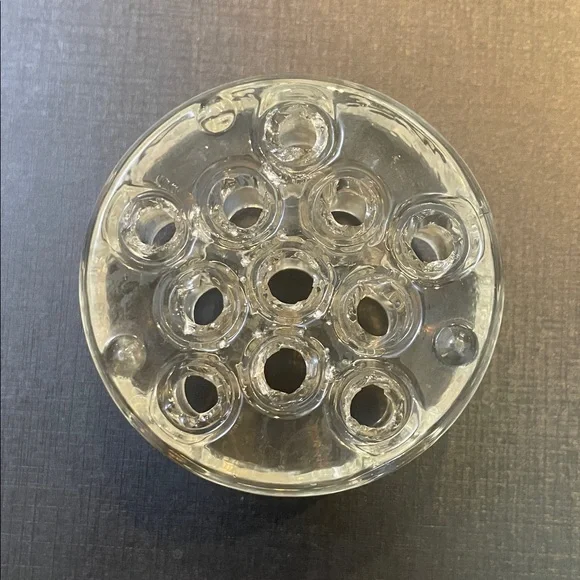 Vintage Clear Glass Multi-Stem Flower Frog Vase Insert Floral Arranger - Picture 4 of 5